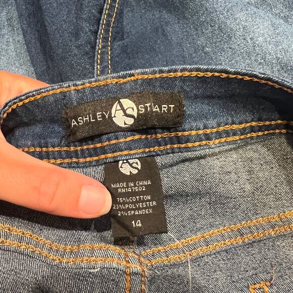 ASHLEY STUART Women's Sequined Mid Rise Skinny Jeans Size 14 In Denim - Picture 13 of 14